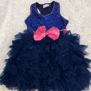 Ooh! La, La! Couture Navy and Pink Sequin Dress